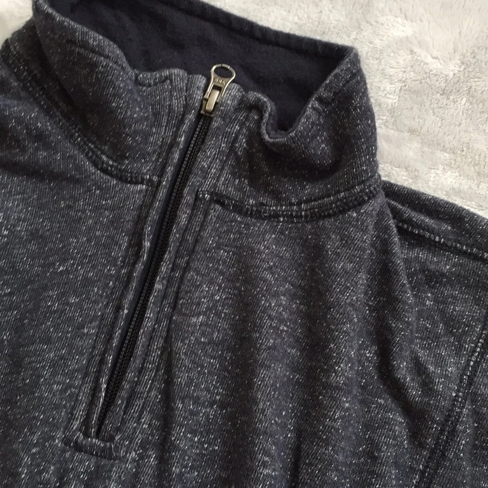 Washed Stoned & Beaten Heathered Knit Sweater QZIP